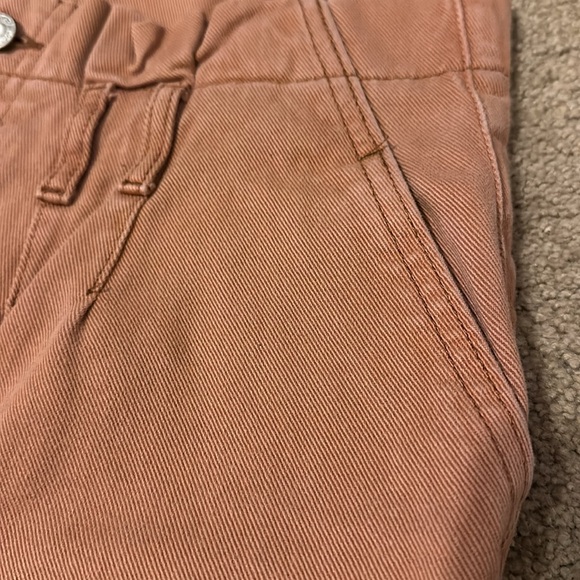 Free People Peach Paperbag High Waisted Shorts - Picture 3 of 7